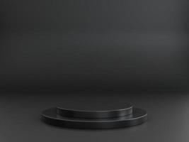 two stacks of round black podiums great for 3D Rendering product presentations photo