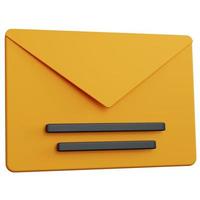 3d rendering mail with writing isolated photo
