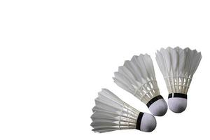 Isolated badminton feather shuttlecocks with clipping paths. photo