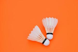 isolated white cream badminton shuttlecock feather, for badminton sport playing. photo