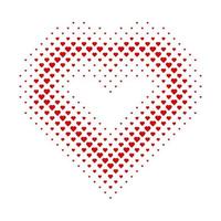 Heart Shape Halftone Dot Red Heart Pattern vector