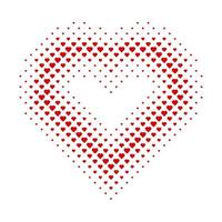 Heart Shape Halftone Dot Red Heart Pattern vector