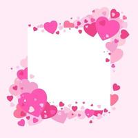 concepto de vector día de san valentín marco de corazón rosa y fondo