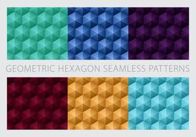 Geometric Hexagon Seamless Patterns Set vector