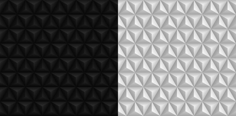 Black And White 3D Triangle Backgrounds Seamless Patterns