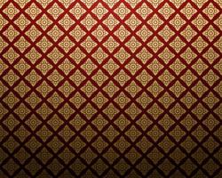 Damask style Thai art pattern background golden square shape vector