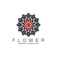 diseño de logotipo floral, vector de arte mandala, para marca de empresa, pegatina de banner o producto