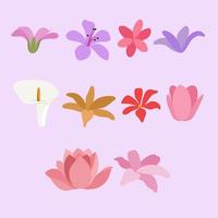 Set of flat flower vector