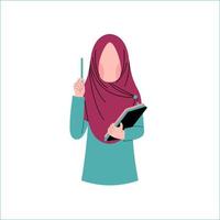 Muslim Teacher Holding A Book vector