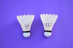 isolated white cream badminton shuttlecock feather, for badminton sport playing. photo