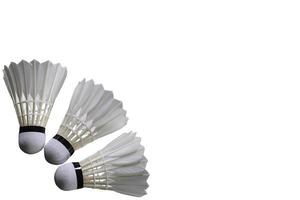Isolated badminton feather shuttlecocks with clipping paths. photo
