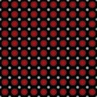 Red and white flower seamless pattern on black background for fabric design,wallpaper,wrapping paper vector