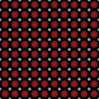 Red and white flower seamless pattern on black background for fabric design,wallpaper,wrapping paper vector