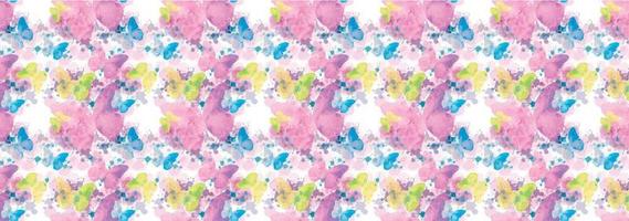 Watercolour butterfly pattern. Nature, botanical. vector