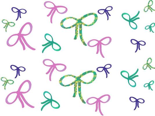 Watercolour vector pattern with ribbons.