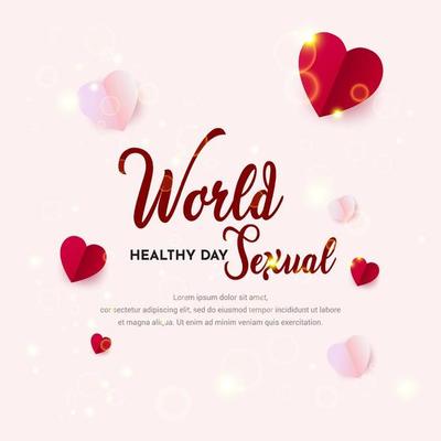 World sexual health day design vector with paper hearts.