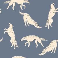 Seamless pattern with greyhound breed dogs. Vector graphics.