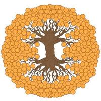 árbol de dinero con monedas. un símbolo tradicional de feng shui para atraer riqueza y prosperidad. ilustración en color vector