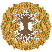 árbol de dinero con monedas de dólar. un símbolo tradicional de feng shui para atraer riqueza y prosperidad. ilustración en color vector