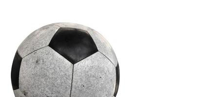 Isolated old and dirty leather football for training and practising with clipping paths. photo