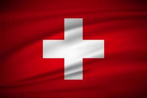 elegante y realista fondo de bandera suiza. diseño del día de la independencia de suiza. vector