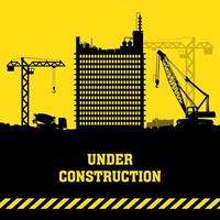 Simple and flat design of bulding under construction. Modern bulding under construction design vector