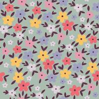 Simple seamless pattern with flowers. Vector graphics.