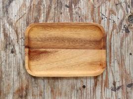 Empty tray in the wood photo