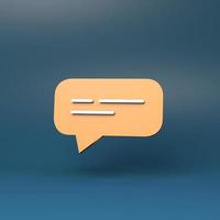 Dialog bubble icon. 3d render illustration. photo