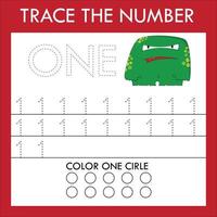 Trace line , number worksheet with monsters for kids, practicing fine motor skills.  Educational game for preschool children. vector