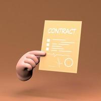 Hand holding Contract icon. 3d render illustration. photo