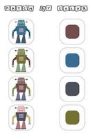 match the  robots  by  color. Logic game for children. vector