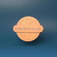 Internet thing logo symbol. Artificial Intelligence. 3d render illustration. photo