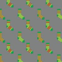 Multicolored socks on a gray background. Socks are scattered vector