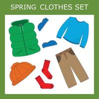 ropa infantil de temporada. temporada de ropa para la primavera. vector