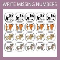 Write the missing numbers in the correct order vector