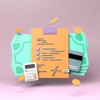 Concept of taxes. 3d render illustration. photo