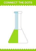 Connect the dots Erlenmeyer Flask. Worksheet for kids vector