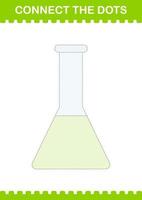 Connect the dots Erlenmeyer Flask. Worksheet for kids vector