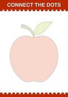 Connect the dots Apple. Worksheet for kids vector