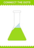 conecta los puntos del matraz erlenmeyer. hoja de trabajo para niños vector