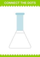 Connect the dots Erlenmeyer Flask. Worksheet for kids vector