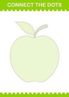 Connect the dots Apple. Worksheet for kids vector