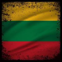 Abstract Lithuania flag background with grunge stroke style. Lithuania Independence Day design. vector