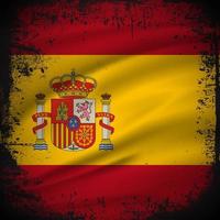 Abstract Spain flag background with grunge stroke style. Spain Independence Day design. vector