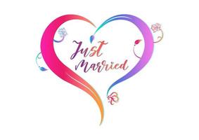 Just Married Heart Clipart Illustration Isolated on a White Background vector