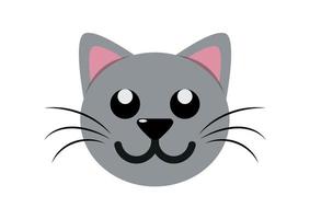 Cat Head Icon. Kitten Head Clipart Isolated On White Background vector