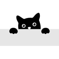 Cute cat peeps from behind the table vector