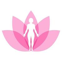 Silhouette of a woman on the background of a lotus flower vector