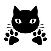 Muzzle of a cat with paws vector